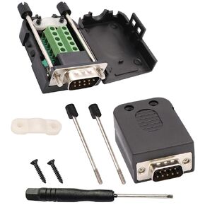 محول كتلة طرفية لولبية DB9 D-SUB 9-pin RS232 أنثى إلى 9 +1 Pin/Way أنثى وحدة تسلسلية للوحة الاختراق مع حافظة (2Pcak/أنثى)