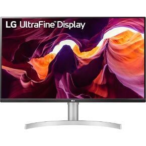 شاشة كمبيوتر LG 27UL550-W مقاس 27 بوصة بدقة 4K UHD (3840 × 2160) فائقة الدقة، IPS، AMD FreeSync، حامل قابل للتعديل للإمالة/الارتفاع/المحور، HDR10، HDMI، منفذ DisplayPort، مثبت أسود، أبيض in Kuwait
