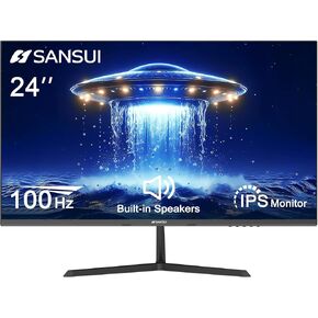 SANSUI 27 Inch Curved Gaming Monitor 180Hz 1ms with Speakers FHD 1080P Computer Monitor FreeSync|1500R|130% sRGB|HDR|Low Blue Light|HDMI DP Ports|VESA Mount|Metal Stand(ES-G27C1 HDMI Cable Included)