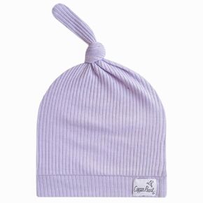 Copper Pearl Baby Beanie Hat Top Knot Stretchy Soft Ash