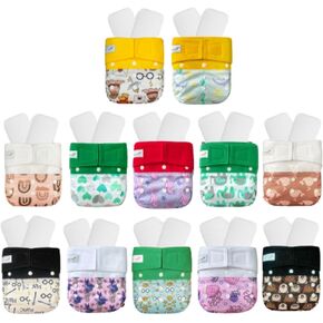 12 KaWaii Baby One Size HD3 Cloth Diapers + 24 One Size Stay-Dry Super Absorbent Inserts 8-36 pounds Unisex - Best Daycare Cloth Diaper