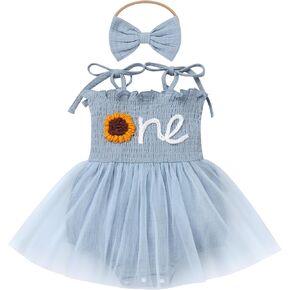 IDOPIP Baby Girl Berry One 1st Birthday Outfit Boho Romper Smocked Ruffle Tutu Dress with Headband for Cake Smash Photo Shoot