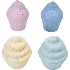 Baby Bath Toys, Silicone Mold Free Cake-Shaped Bath Toys for Babies and Toddlers 1-3, Non-Toxic Dishwasher Safe, Squeeze and Squirt Pool Toys 4-Pack, Easy to Clean and Dry