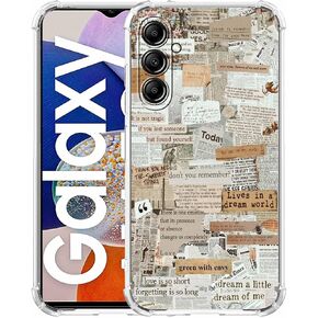 Green Flower Case for Samsung Galaxy A14,Aesthetic Abstract Minimalism Floral Pattern Case,Soft TPU Full Cover Case for Galaxy A14