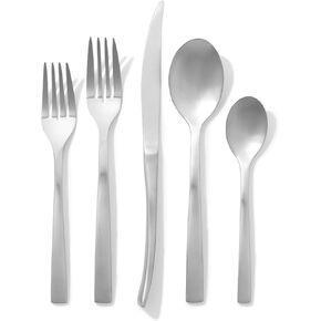 Public Goods 18/10 Stainless Steel Forged Flatware Set | Heavy Duty Silverware | Dishwasher Safe | 20 Piece Set | 4 Salad Forks, 4 Dinner Forks, 4 Dinner Knives, 4 Table Spoons, and 4 Tea Spoons