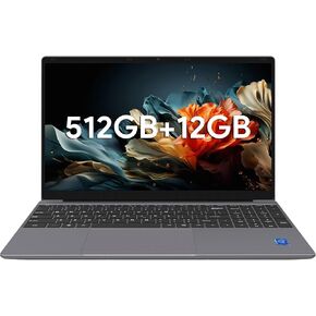 ApoloSign 12GB RAM, 512GB SSD Laptop, Expandable 1TB, with Intel N5095 High-Speed Performance Laptop Computer, Dual-Band WiFi, 178° Open Angle, Dual Speakers, and 15.6" Full HD Display