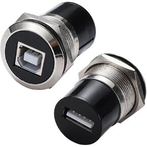 PENGLIN 5PCS USB-B to USB 2.0 Panel Mount Connector, USB Type B Printer Connector to USB2.0 Data Transfer Adapter Converter Compatible with Laptop Computer Printer Scanner Camera