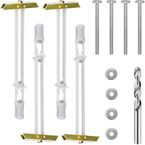 Steel Stud TV Mounting Kit, Metal Stud TV Mount Kit for Tilt & Low Profile TV, Drywall Anchors for TV Mounting Kit includes 4 Wall Anchors (1/4") & Bolts, Steel Drill Bit and TV Mounting Hardware
