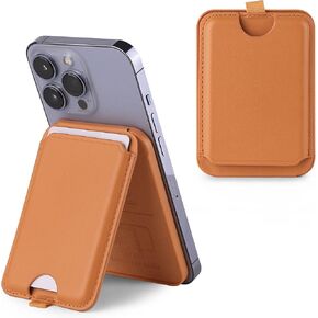 Magnetic Wallet Card Holder Compatible with MagSafe,iPhone Wallet with Adjustable Stand for iPhone 15/14/13/12 Series,Not for iPhone 13/12 Mini,3 Card Holder, Vegan Leather (Black)