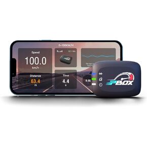 Mini GPS Based Performance Meter Box,10Hz Latest UBLOX M8 GPS Module Performance Analyzer with Acceleration Analysis and Braking Distance,Real-Time Video, Black, GPB01