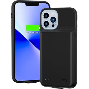 Gladgogo iPhone 13 Pro Battery Case, 6000mAh Portable Protective iPhone 13 Pro Charging Case, Rechargeable Extended iPhone 13 Pro Charger Case, Smart Battery Case for iPhone 13 Pro, 6.1 inch, Pink