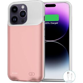حافظة بطارية لهاتف iPhone 14 Pro، [7000 مللي أمبير] حافظة شحن ذكية ممتدة رفيعة قابلة لإعادة الشحن متوافقة مع iPhone 14 Pro (6.1 بوصة) حافظة شاحن بطارية احتياطية - أزرق