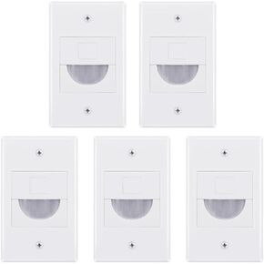 1 Gang Cable Pass Through Wall Plate Cover White, Pack of 5, 1 Port Keystone Wall Plate for Keystone Jack and Coupler, Brush Pass Through for Cable Wires in Wall Management