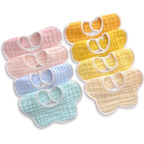 Muslin Baby Drooling Bibs Unisex Soft & Absorbent Multi-Layer Baby Bibs for Drooling and Teething Boys Girls
