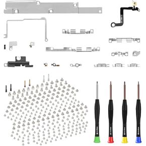 Inner Parts Complete Screws Set and Full Internal Metal Bracket Replacement Kit for iPhone X Metal Plate Cover for iPhone 10 Bottom Small Screw with Repair Tools Screwdriver