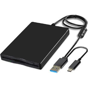 Floppy Disk Reader Plug and Play External Floppy Disk Reader USB 3.5-inch USB Floppy Disk Reader 1.44 MB FDD Portable Floppy Disk for PC Windows/XP / 7/8/10/11