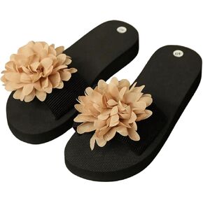 Verdusa Women's Floral Slip On Sandal Summer Open Toe Flat Slide Sandals