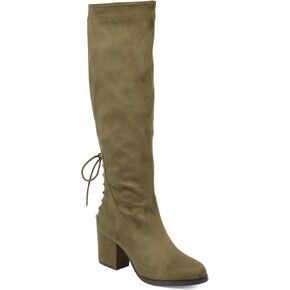 Journee Collection Womens Leeda Boot Olive, 8.5 Extra Wide Calf US
