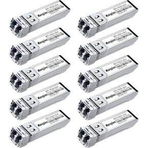 10GBASE-LR SFP+ Module, 10G 1310nm Single Mode SFP LC Fiber Optic Transceiver, SFP+ Up to 10km Range, Compatible with Cisco SFP, Meraki, Ubiquiti, Mikrotik, Fortinet, TP-Link（10 Pack）