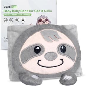 SuzziPad Baby Belly Band for Gas and Colic Relief, Baby Heated Tummy Wrap for Infants Colic Calm, Baby Heating Pad with Natural Warmth, Stomach Relief for Newborns to Toddlers, Cold Pack, Cool Down