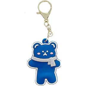 Portable Case for Air Tag, Kawaii Cute Cartoon Dog Bear Silicone Anti-Scratch Protective Cover Compatible with Airtags Finder Location Tracker Keychain for Kids Pets Keys (4Pack)