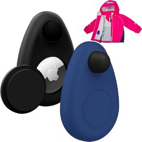 Waterproof AirTag Holder for Kids(2 PACK), Hidden AirTag Holder with Safety Pin, Anti-Theft GPS Tracker Case for Baby, Clothes, Luggage, Pet, Doesn't Dangle Anti-Removal(Blue,Pink)