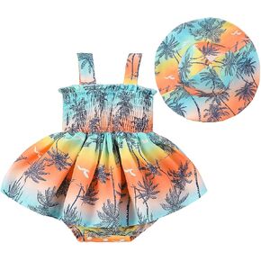 Baby Girls One-piece Romper Summer Holidays Suspender Dress