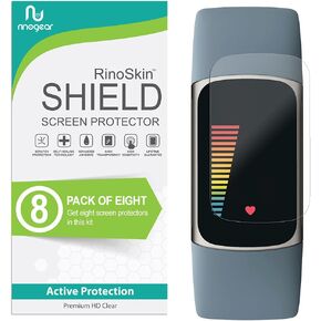(8-Pack) Screen Protector for Fitbit Charge 6 / Charge 5 Screen Protector 1.04" inch Case Friendly Accessories Flexible Full Coverage Clear TPU Film