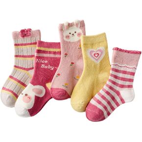 Girls Lovely Socks -Cotton Comfortable Socks Bunny Flower Heart Striped Socks