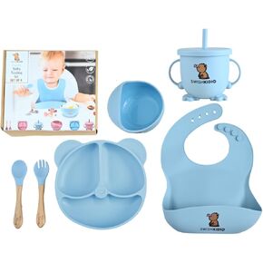 Silicone Baby Feeding Set (Pink), Medium