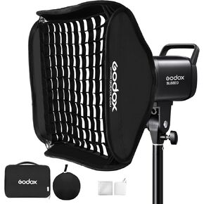 Godox SL60IID LED Video Light Kits 70Ws 5600K Version CRI 95+ Qa>90 Continuous Lighting with Small Softbox 80 * 80cm Grid for Indoor Shooting Photography Studio Video Recording (SL60IID Kit)