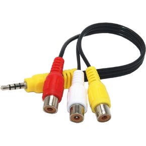 3.5mm to 3RC.A Input Adapter, Video AV Component Adapter Cable Replacement, 3 RC.A to AV Input Adapter, RC.A Conversion Cable Compatible with TCL Samsung, Sony and more TV devices