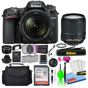 كاميرا Nikon D7500 الرقمية DSLR بدقة 20.9 ميجابكسل مع عدسة VR مقاس 18-140 مم (1582) حزمة فاخرة مع بطاقة SD سعة 64 جيجابايت + حقيبة كاميرا كبيرة + مجموعة مرشح + بطارية احتياطية + عدسة مقربة (متجددة)