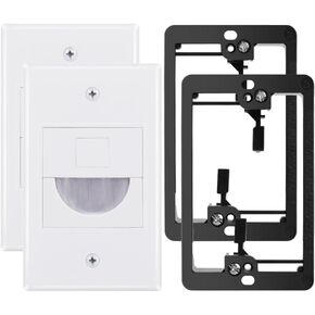 1 Port Keystone Wall Plate White for Modular Insert and Keystone Jack, Brush Cable Pass Through Wall Plates with Low Voltage Mounting Bracket for Cable in Wall Routing, Pack of 2