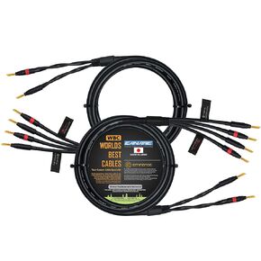 WORLDS BEST CABLES 5 Foot - Canare 4S11 – Audiophile Grade - HiFi Star-Quad Bi-Wire Speaker Cable Pair with Eminence Gold Banana Connectors