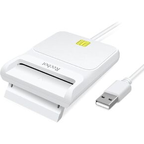 Recbot CAC Card Reader Military, CAC Reader Military, DOD Military USB Common Access CAC Smart Card Reader, Compatible with Windows, Mac OS and Linux (White)