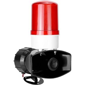 QWORK AC110V Sound and Light Alarm, 115dB High-Intensity Alarm with 90-150 Flashes Per Minute, 60W LED Emergency Warning System for Schools and Factories, Easy Install, Dustproof and Moistureproof
