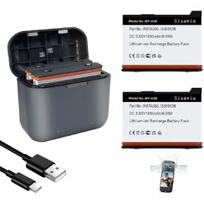 2 Packs Insta360 X3 Battery with Fast Charge for Insta360 X3,1800mAh Insta360 X3 Battery Chaeger Kit,Quick Portable 2 Channel Battery Charging Storage Station with Misro SD Card Accessories Slots
