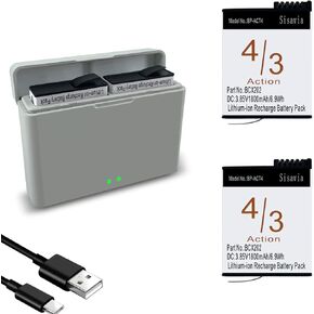 Replacement Batteries for DJI Osmo Action 3, Osmo Action 4, 1800mAh,Battery and Multifunctional Battery Case Kit,Include 2pcs Batteies and 1p Battery Case,Osmo Action 3 Battery,Osmo Action 4 Battery
