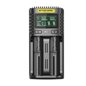 Nitecore UMS2 USB Universal 2-Port Speedy Smart Battery Charger for Li-Ion/Ni-MH/Ni-Cd/IMR 26650 22650 21700 20700 18650 18490 18350 17670 17500 17335 16340 RCR123 14500 10440 AA AAA AAAA C D Batterie