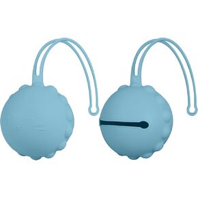 Pacifier Holder Case, Portable Silicone Pacifier Holder For Diaper Bag, Stroller, Handbag (2 Packs) Blue