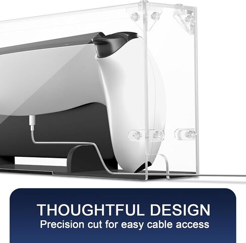 Clear Display Case Self Assemble Display Stand Box Compatible with PlayStation Portal Remote Player, 3mm Thick Acrylic Dust Cover with Black Holder Base for PS5 Portal (Display Case Only) in Saudi Arabia