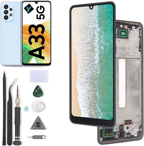 YWLRONG for Samsung Galaxy A33 5G Screen Replacement LCD Touch Display Digitizer Assembly for Samsung A33 A336B A336E A336M A336U with Kit(Black with Frame) in Saudi Arabia