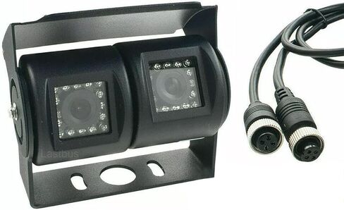 Dual Head Camera and HD Reversing Camera, HD 1080P Rear View Camera for Cars/SUVs/Pickups/Campers, IP69K rated waterproof, easy to install and transport (Black) in Kuwait