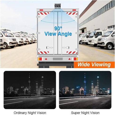 Dual Head Camera and HD Reversing Camera, HD 1080P Rear View Camera for Cars/SUVs/Pickups/Campers, IP69K rated waterproof, easy to install and transport (Black) in Kuwait