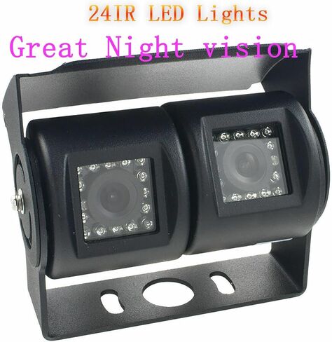 Dual Head Camera and HD Reversing Camera, HD 1080P Rear View Camera for Cars/SUVs/Pickups/Campers, IP69K rated waterproof, easy to install and transport (Black) in Kuwait