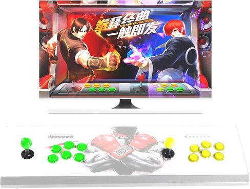 Qenker 2 Player LED Arcade DIY Parts 2X USB Encoder + 2X Joystick + 20x LED Arcade Buttons for PC, MAME, Raspberry Pi, Windows (Yellow & Green Kit) in Saudi Arabia