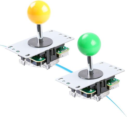 Qenker 2 Player LED Arcade DIY Parts 2X USB Encoder + 2X Joystick + 20x LED Arcade Buttons for PC, MAME, Raspberry Pi, Windows (Yellow & Green Kit) in Saudi Arabia