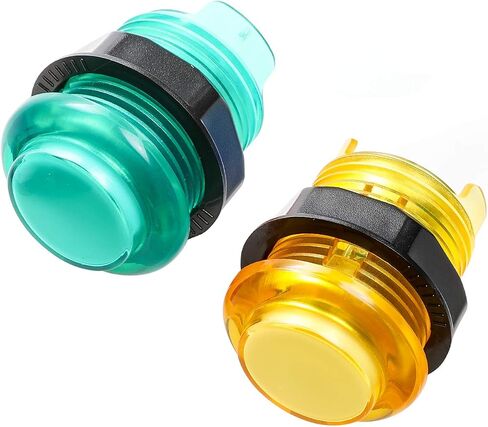 Qenker 2 Player LED Arcade DIY Parts 2X USB Encoder + 2X Joystick + 20x LED Arcade Buttons for PC, MAME, Raspberry Pi, Windows (Yellow & Green Kit) in Saudi Arabia