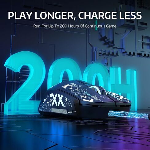 ATTACK SHARK X6 49g Superlight Wireless Gaming Mouse with Magnetic RGB Charging Dock, Ultralight Mice PixArt PAW3395 Sensor, 26000DPI, BT/2.4G/Wired Mouse, Griptape, 200Hrs Battery for Win/Mac in Saudi Arabia